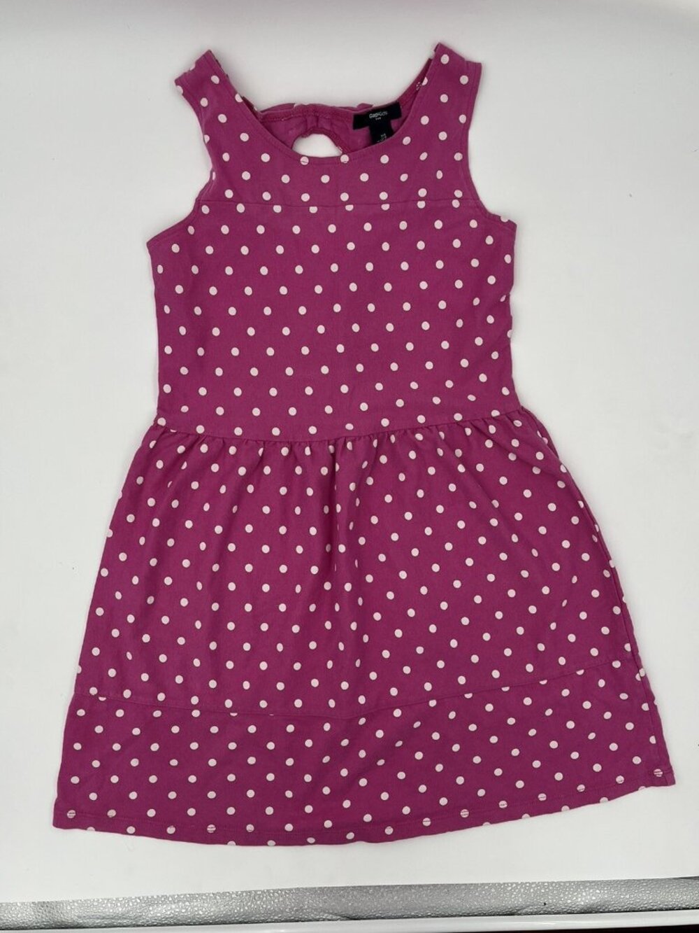 Gap Kids Pink Polk Dot Tank Top Dress Size Large Bow